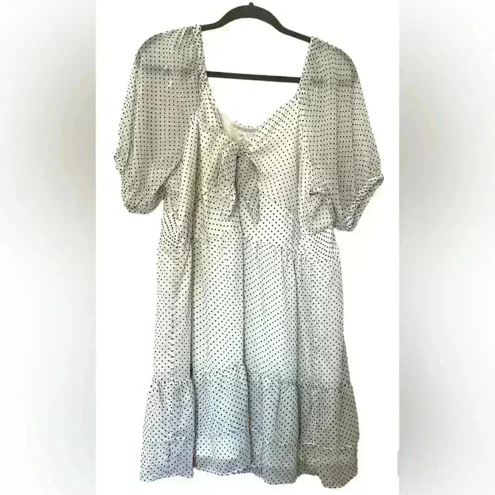 NWT L C Lauren Conrad Polka Dot Mini Dress Size XXL Ivory
